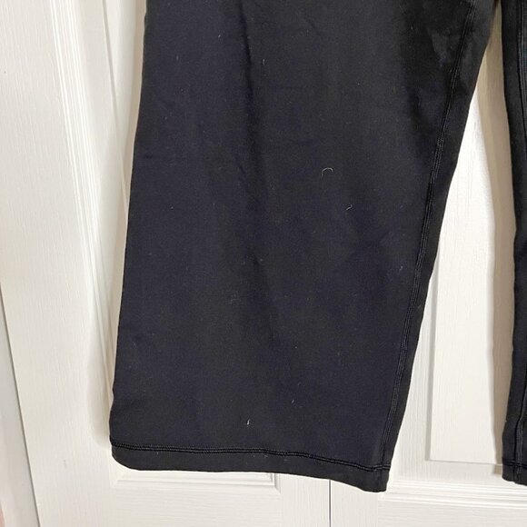 Lululemon Y2K Black Wide Leg Criss Cross Yoga Stretch Crop Capri Workout Pants - Picture 4 of 9